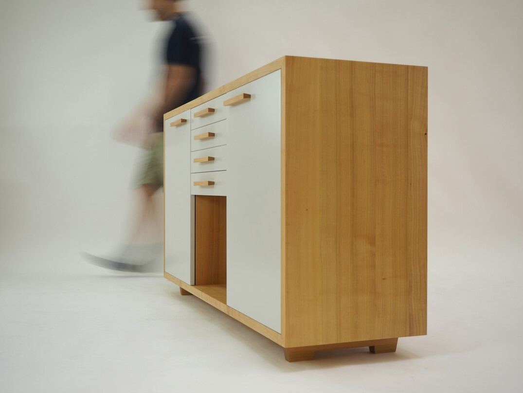 Studio portrait of a Swiss female design historian